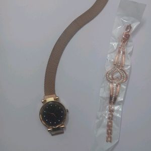 Girl's Watch Magnetic Metal Strap