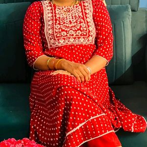 Red Kurta Set