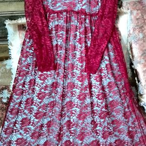 New Stayle Gown Dress With Kurti Ne