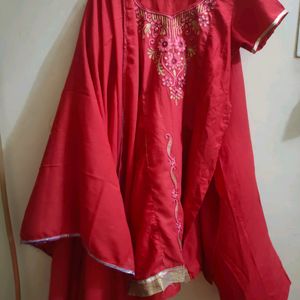 Red Kurti Set With Plazo