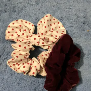 Cotton And Velvet Scrunchies