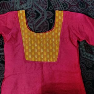 Pink & Yellow Kurta