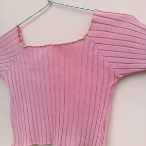 Pink ribbed top