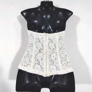 Off White Lace Corset Top (Women's)