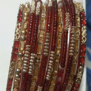 Bangles In Glass Red