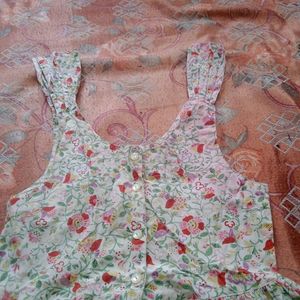 Floral Dress With Knotted Shoulders