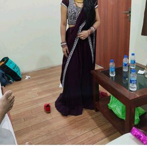 Ready To Wear Saree In Lahnga Style