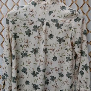 New Korean Floral Bow Shirt Top