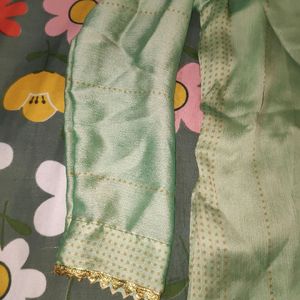 pretty pista green long kurti.