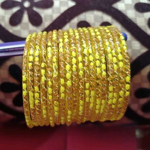 Yellow Glass Bangles