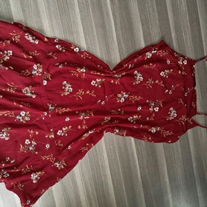 Summery Red Floral Dress