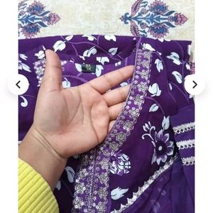 Women New Purple Alia Cut Suit Set Pant Kurti With