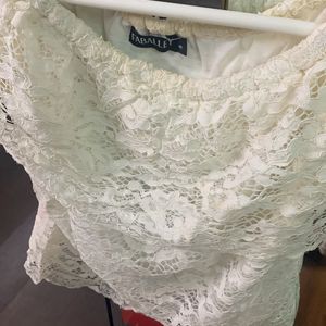 Pretty Faballey White Net Top