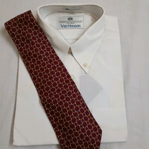 Halston Red Pattern Men's Tie