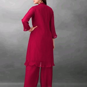 Women Georgette Kurti Palazzo Set