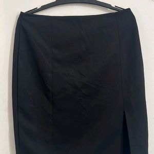 Black Skirt With A Slit