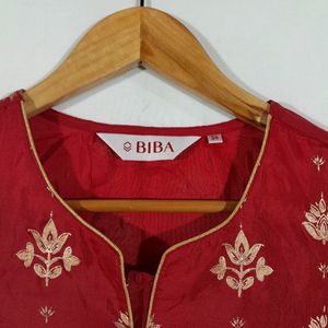 Red Printed Kurta (Women's)