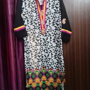 Beautiful Long Kurti with Amazing Parches