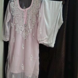 Luchnawi Chikankari Kurta Set Size Issue