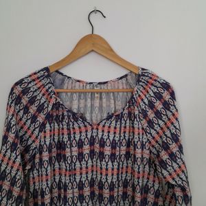 Navy Blue Printed Top (Women's)