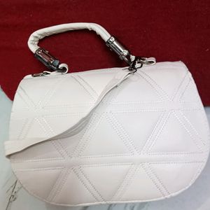 New White Leather Expensive Looking Bag