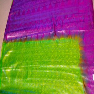 Silver Design Banarasi Soft Silk Saree