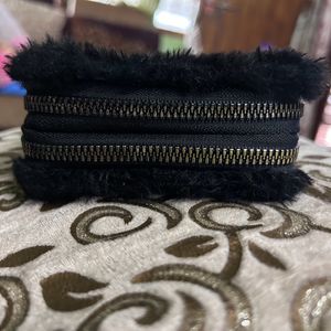 Trendy Fur Material Small Wallet