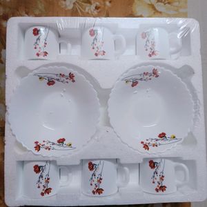 Larah Borosil Opalware Snack Set 8 Pcs