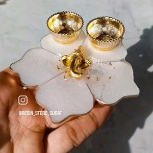 Resin Flower Pooja Thali Pack Of 2