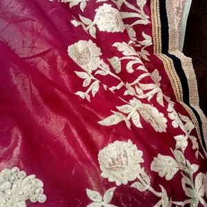 Maroon Golden Clr Saree 30₹off On Delivery