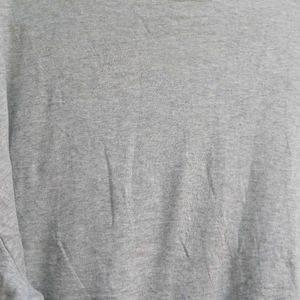 Grey Sweatshirt With White Shirt Style Bottom