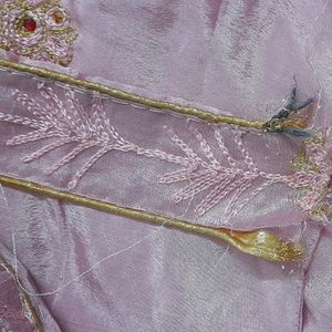 Embroidered Silk Saree & Blouse
