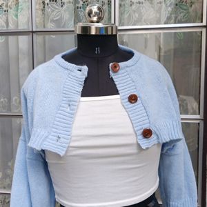 Sky Blue Crop Sweater