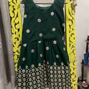 Green Sharara Suit Set With Dupatta