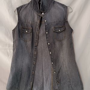 Grey Washed Denim Jacket