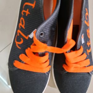 Black Orange Sporty Shoes, Attractive Look