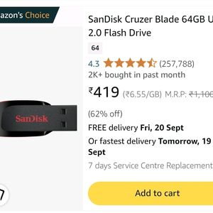 SanDisk 64 GB Pendrive Brand New Seal Pack