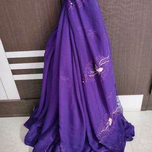 Embroidered Pearl Saree