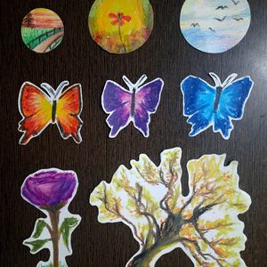 8 Stickers Set With Freebie