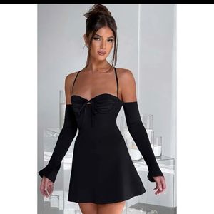 Halter Neckline Bustier Mini Dress