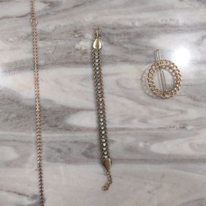 Combo Of Anklet & Bracelet, Hairpin Free