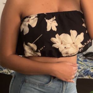 Shein Floral ballon tube top 💕