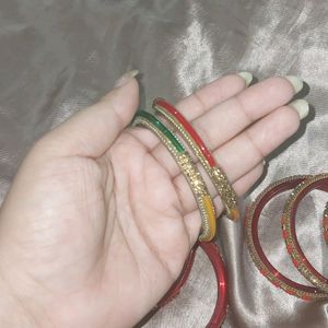 Multicolor 3 Sets Of Bangles