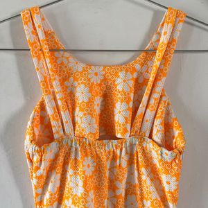 Orange Floral Dress