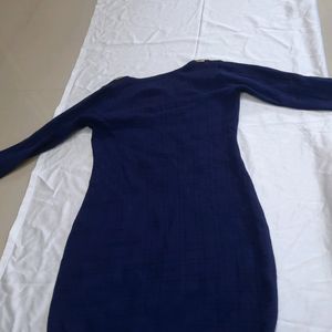 Xs navy blue bodycon dress, knitted cotton fabric.