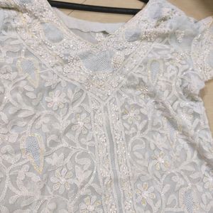 Chikankari Type Kurti With Dupatta