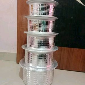 Aluminium Bhagona handi set 5 pcs with lid Mirro
