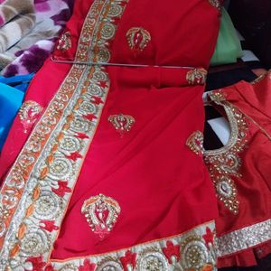 Heavy Saree With Designer Blouse Front And Back