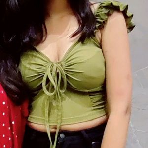 Olive Green Crop Top