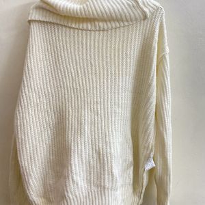 White Stylist Off Shoulder Sweater